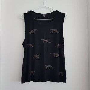 (2for$10) Forever 21 Cheetah Studded Flowy Tank Top Size M